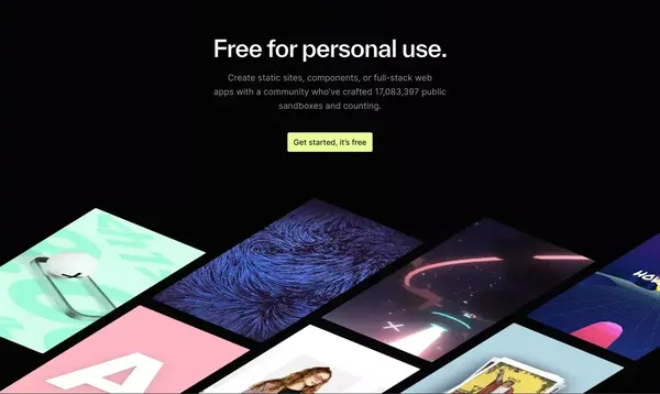 CodeSandbox: Online Code Editor and IDE for Rapid Web Development - Landing design inspiration