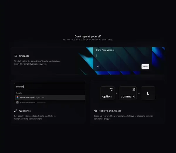 Raycast - Your shortcut to everything - Landing design inspiration