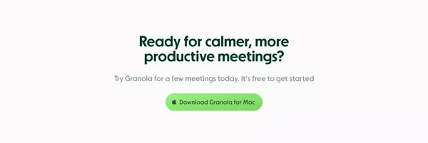 Granola — The AI Notepad for meetings - Landing design inspiration