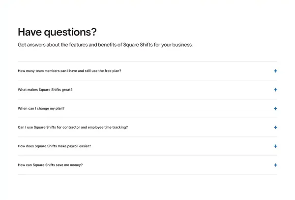 Employee Scheduling Software | Shift Management | Square Shifts - Landing design inspiration