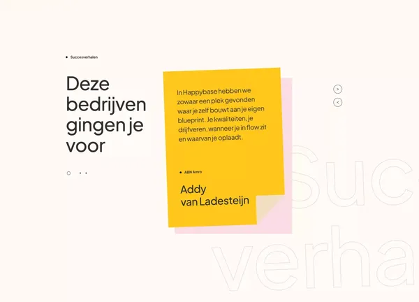 Happybase | De thuisbasis voor werkgeluk en persoonlijke ontwikkeling - Landing design inspiration