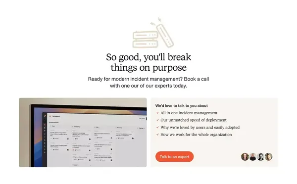 All-in-one incident management platform | incident.io - Landing design inspiration