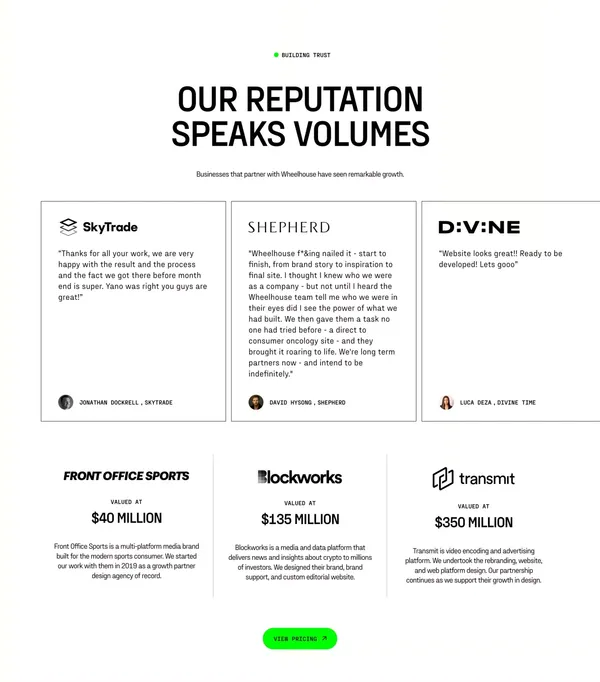 Flywheel - Landing design inspiration
