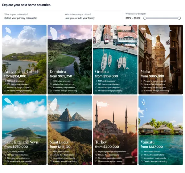 CitizenX | The most trusted Citizenship by Investment platform - Landing design inspiration