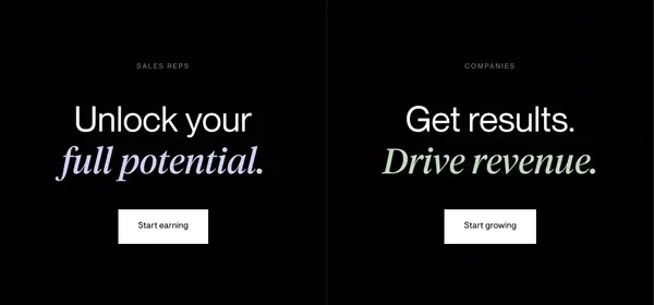 SellX: Effortlessly source, manage & scale remote sales talent - Landing design inspiration