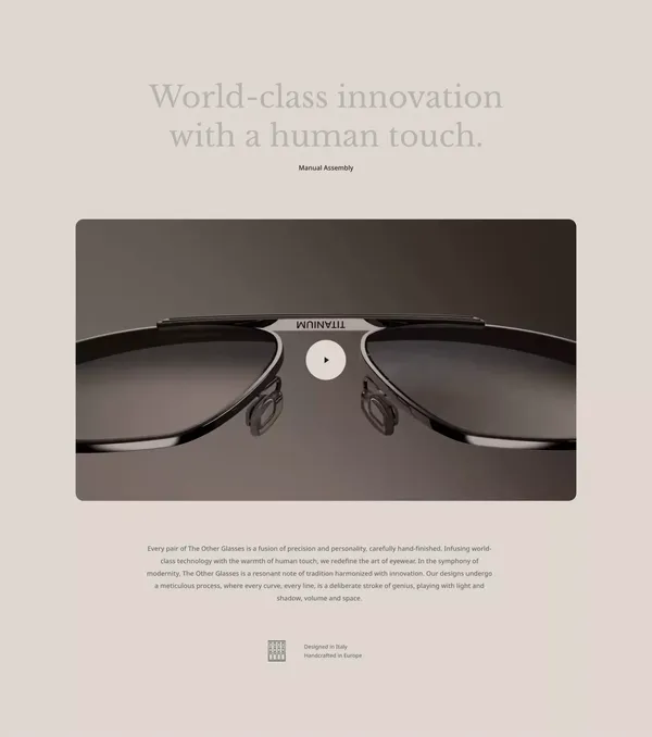 The Other Glasses - Landing design inspiration