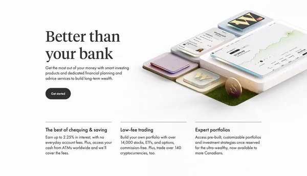 Wealthsimple: Better than your bank - Landing design inspiration