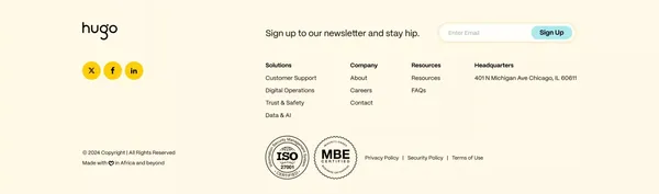 Hugo: Grow Faster with Outsourcing Excellence - Landing design inspiration