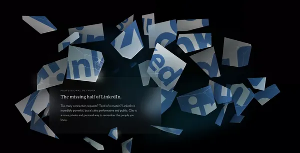 Clay - Be more thoughtful with the people in your network. - Landing design inspiration