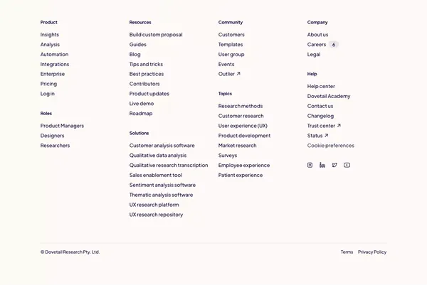 Customer Insights Hub — Dovetail - Landing design inspiration