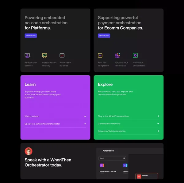WhenThen - Landing design inspiration