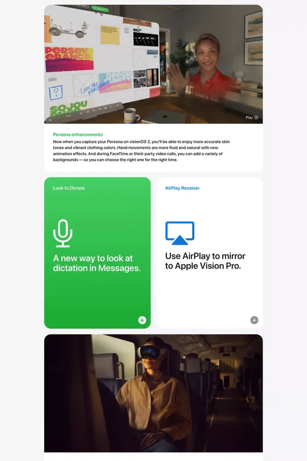 visionOS 2 Preview - Apple - Landing design inspiration