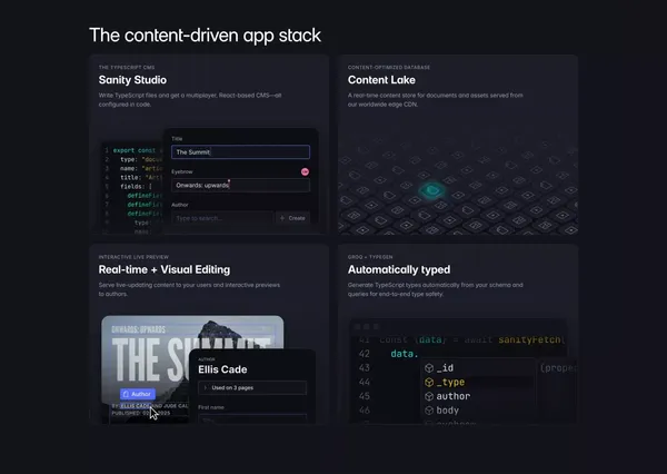 The Content Operating System | Sanity - Landing design inspiration
