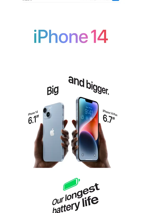 iPhone 14 and iPhone 14 Plus - Apple - Landing design inspiration