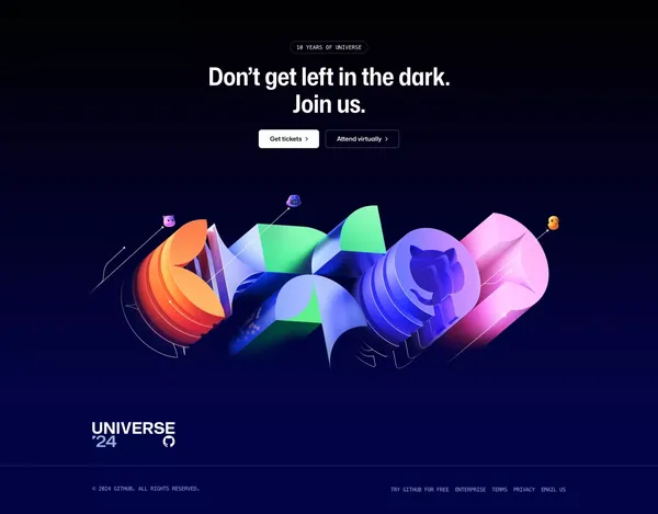 GitHub Universe - 2024 - Landing design inspiration