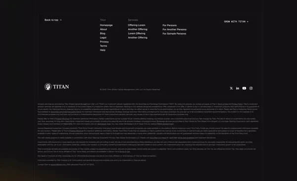 Titan | Wealth Management - Landing design inspiration