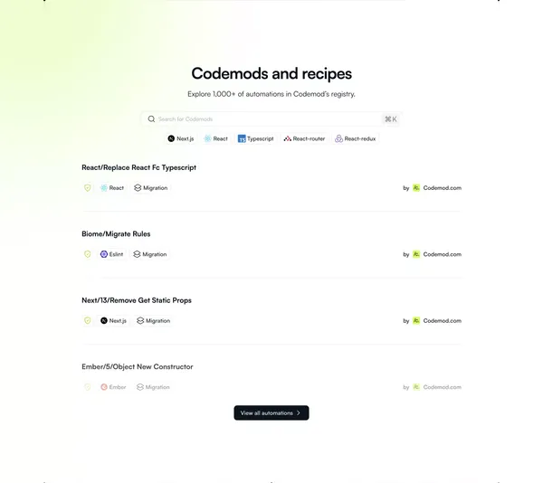 Codemod - Landing design inspiration