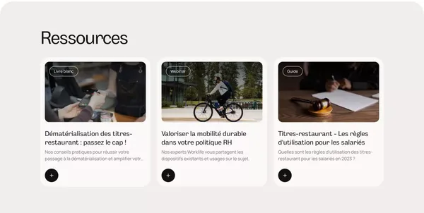Worklife - Les avantages salariés au cœur de votre politique RH - Landing design inspiration