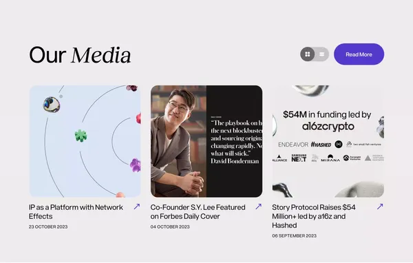 Story Protocol - Landing design inspiration