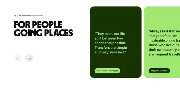 Wise: The international account | Money without borders | Wise Germany - Landing design inspiration