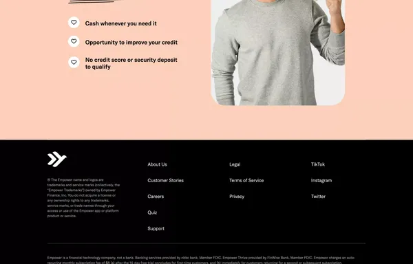 Affordable Credit, Designed for Everyone │ Empower - Landing design inspiration
