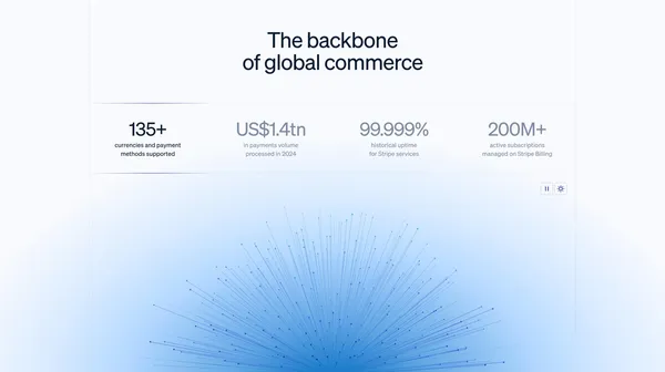 Stripe | Financial Infrastructure to Grow Your Revenue - Landing design inspiration