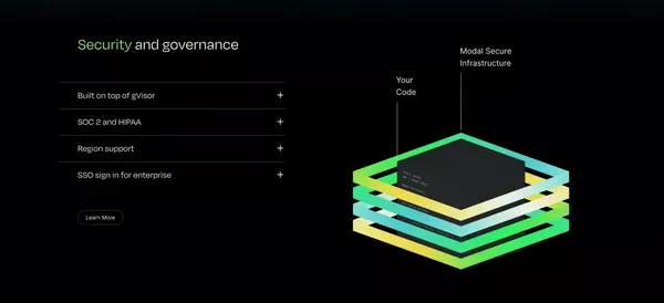 Modal: Serverless cloud infrastructure for AI, ML, and data - Landing design inspiration