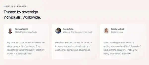 Baseflow. The fastest Citizenship by Investment. - Landing design inspiration
