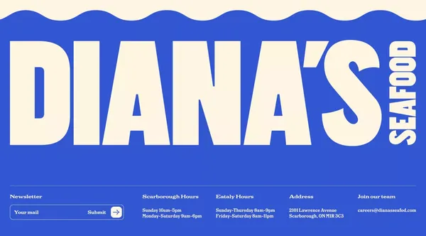 Diana's Seafood - Landing design inspiration