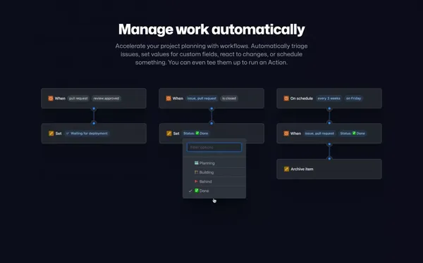 GitHub Issues · Project planning for developers · GitHub - Landing design inspiration
