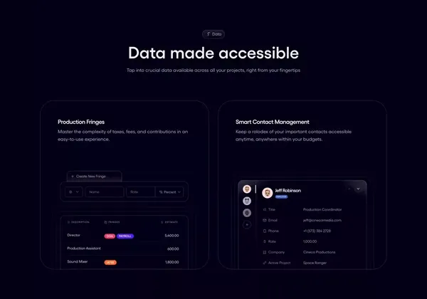 Saturation.io: Film Budgeting Software & Tools for Producers - website design inspiration