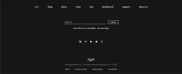The Light Phone - Landing design inspiration