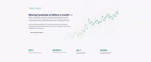Column — The developer infrastructure bank - Landing design inspiration