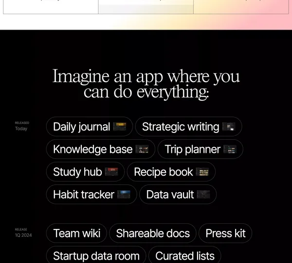 The Everything App - Landing design inspiration