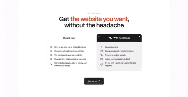 Two Hands | Webflow Design & Development Studio - Landing design inspiration