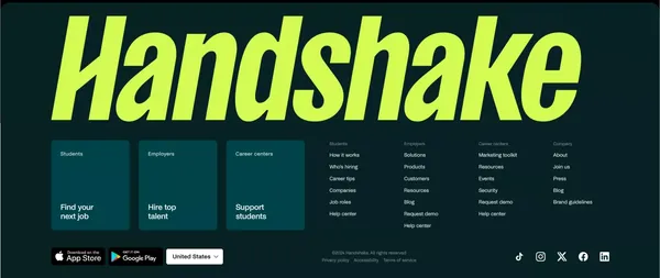 Handshake: Careers start here | Handshake - Landing design inspiration