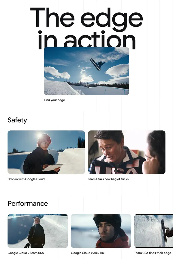 Google Cloud x Team USA - Landing design inspiration