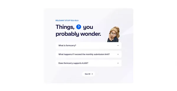 Formcarry. | Hassle-free HTML Forms - Landing design inspiration