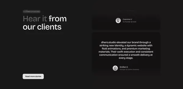 dhero.studio — Turning pixels into solutions - Landing design inspiration