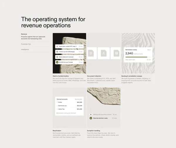 Rulebase — Revenue workforce for financial services - Landing design inspiration