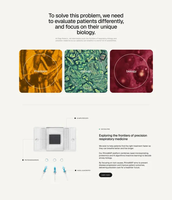 Diag-Nose.io - Landing design inspiration