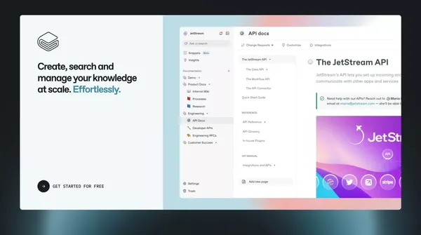 GitBook - Knowledge management for technical teams - Landing design inspiration