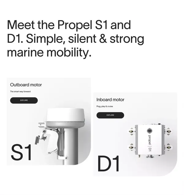 Propel — electric inboard and outboard motors - Landing design inspiration