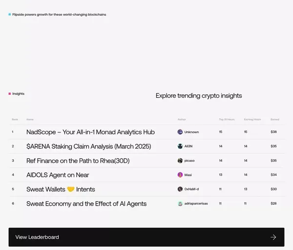 Flipside | Blockchain Growth Through Data Science - Landing design inspiration