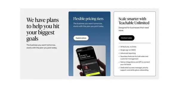 Teachable — Build & Sell Courses, Coaching,  Memberships & More - Landing design inspiration
