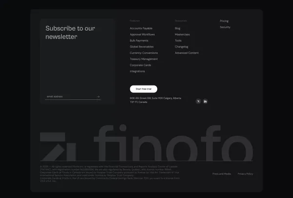 Finofo | Automate AP, Treasury & Global Receivables in One Platform - Landing design inspiration