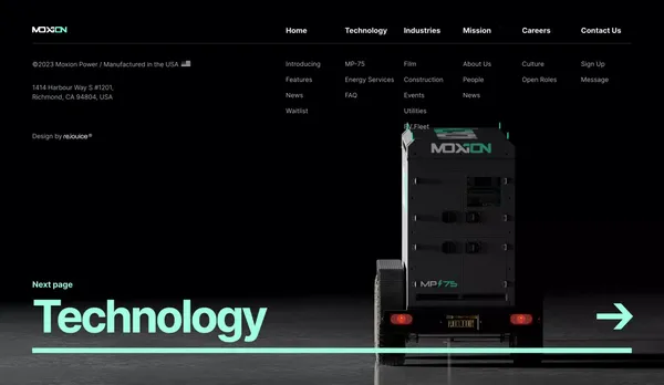 Moxion Power - Landing design inspiration