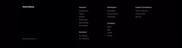 Outerbase | The interface for your database - Landing design inspiration