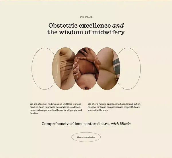 Empowering Women's Health & Maternity Care - Moxie - Landing design inspiration