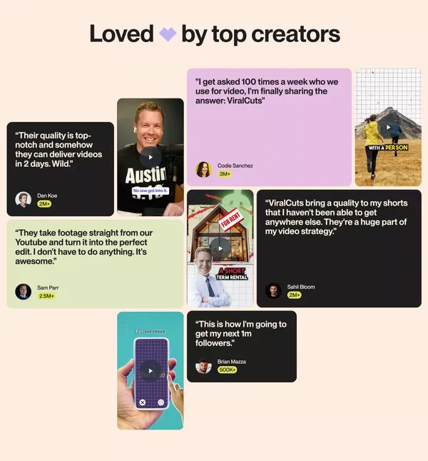 ViralCuts - Short Form Video Animators that Make Your Brand Go Big - Landing design inspiration